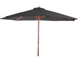 Parasol Florida, tuinparasol marktparasol, Ø 3,5m polyester/hout 7kg ~ antraciet