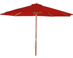 Parasol Florida, tuinparasol marktparasol, Ø 3m polyester/hout ~ rood