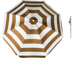 Parasol - Goud/wit - D140 cm - incl. draagtas - parasolharing - 49 cm