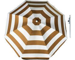 Parasol - Goud/wit - D180 cm - incl. draagtas - parasolharing - 49 cm
