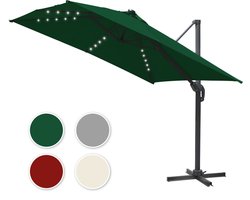 Parasol Groen met LED verlichting – Grote tuinparasol