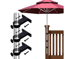 Parasol klem - Zwarte Patio Paraplu Houder - Outdoor Klem Mount Beugel - Deck Railing Hekken - Balkon Binnenplaats - Ruimtebesparingen - Maximaliseren parasol klem