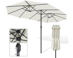 Parasol met 3 doeken Crème – Perfect voor ruime buitenplek