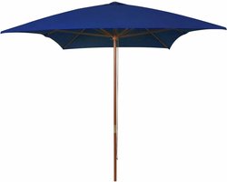 Parasol met houten mast - Zweefparasol Tuinscherm - Terras en tuin - Ventilatieopening UV-bestendig - 200 x 300 cm - Blauw