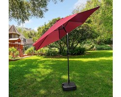 Parasol met zwengel, zeshoekig, 270 x 270 x 235 cm, hellingshoek en hoogte verstelbaar, marktparasol, terrasparasol, balkon, waterdicht, tuinscherm, uv-bescherming
