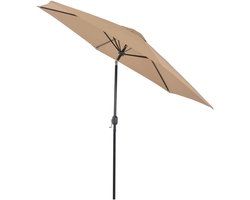 Parasol Metalen Stang - Draagbare Zonbescherming - Buiten Ontspannen - Kantelbaar Ontwerp - 300 cm - Taupe