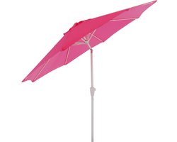 Parasol N18, tuinparasol, Ø 2,7m kantelbaar polyester/aluminium 5kg ~ roze