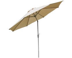 Parasol N19, tuinparasol, Ø 3m kantelbaar polyester/aluminium 5kg ~ crème