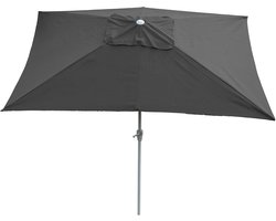Parasol N23, tuinparasol, 2x3 m rechthoekig kantelbaar, polyester/aluminium 4,5 kg UV-bescherming 50+ ~ antraciet