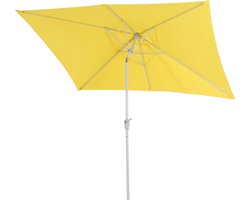 Parasol N23, tuinparasol, 2x3 m rechthoekig kantelbaar, polyester/aluminium 4,5 kg UV-bescherming 50+ ~ geel