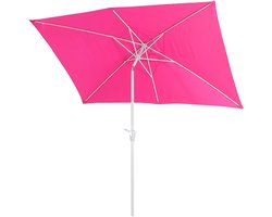 Parasol N23, tuinparasol, 2x3 m rechthoekig kantelbaar, polyester/aluminium 4,5 kg UV-bescherming 50+ ~ roze