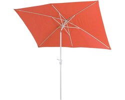 Parasol N23, tuinparasol, 2x3 m rechthoekig kantelbaar, polyester/aluminium 4,5 kg UV-bescherming 50+ ~ terracotta
