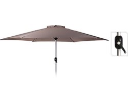 Parasol Ø 270 cm aluminium kleur taupe