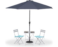 parasol - Ø 300 cm - kantelbaar - inklapbaar - met parasolhoes