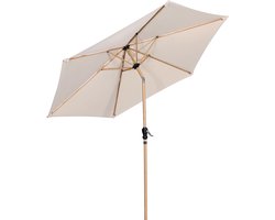 Parasol Ø 300 cm Tuinscherm Terrasparasol Taupe Rond UV50+