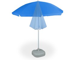 parasol - Ø180 cm - in hoogte verstelbaar - kantelbaar - polyester - staal - blauw