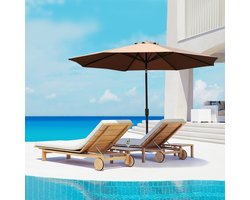 Parasol - Parasols - Tuinparasol - 300 cm - Met handslinger - 300 cm - Koffie/Zwart