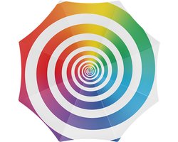 Parasol - regenboog spiraal - D180 cm - UV-bescherming - incl. draagtas