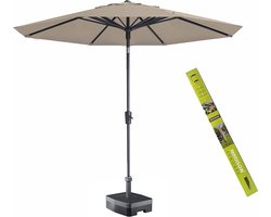 Parasol rond ecru met voet en hoes! Madison Paros 300 cm | Topkwaliteit kantelbare en ronde parasol