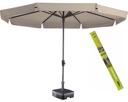 Parasol rond ecru met voet en hoes! Madison Syros 350 cm | Complete set ronde parasol