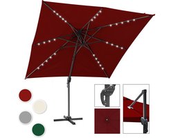 Parasol Rood met LED lampjes – Perfect voor lange zomeravonden