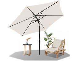 Parasol - Tuin - 270CM - Stokparasol - UV50+ - 30° Kantelbaar - Waterdicht - Balkonparasol - Zweefparasol - Beige