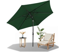 Parasol - Tuin - 270CM - Stokparasol - UV50+ - 30° Kantelbaar - Waterdicht - Balkonparasol - Zweefparasol - Groen