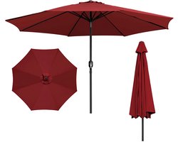 Parasol - Tuin - 350CM - Stokparasol - UV50+ - Waterdicht - Balkonparasol - Zweefparasol - Rood