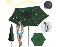 Parasol - Tuin - Balkonparasol - 2.7m - 30° Kantelbaar - Waterdicht - LED - Groen