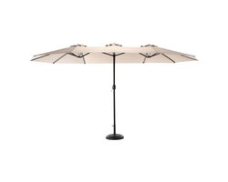 Parasol – Tuinparasol – Balkonparasol – Zweefparasol – Stokparasol – 4,51 Meter Rechthoekig – Kantelbaar en Draaibaar – Zwaar Aluminium Frame – Windbestendig – Beige Reversibel