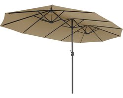 Parasol, Tuinparasol, Marktparasol, Uv-Bescherming, Upf 50+, Terrasparasol, Zonwering, Scharnierend, Taupe