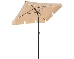Parasol - Tuinparasol - Rechthoekige - Kantelbaar - 200 x 125 cm taupe