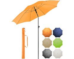 Parasol - UV-bescherming 50+ voor balkon tuin terras zomer - titanium afwerking knikvoorziening draaivergrendeling incl. draagtas
