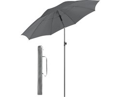 Parasol - UV-bescherming 50+ voor balkon tuin terras zomer - titanium afwerking knikvoorziening draaivergrendeling incl. draagtas, grijs