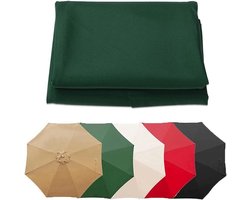 Parasol Vervanghoes - Parasol Luifel - Terras Beschermen - Waterdicht Leer - 300cm 8 Ribben - Donkergroen