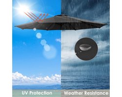 Parasol Vervanging Luifel 3m 8 Ribs, Waterdichte Outdoor Duurzame Vervanging Cover Voor Tuin, Achtertuin, Zwembad (alleen Luifel) (Kleur: Wit)