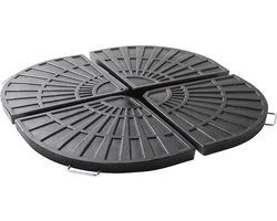 Parasol Voet Platen - Parasol Voet Stenen - Parasol Stabiliseren - Voorgevuld Met Beton - 4x 45x45 cm - Zwart
