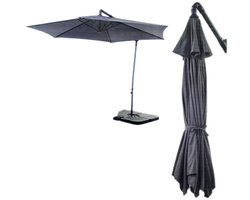 Parasol - Voor balkon en terras - x 300 x 244 cm - Met praktische handslinger - Biedt schaduw - Ideaal voor Tuin, Terras of Camping - Stabiele Tuinparaplu