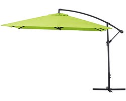 Parasol vrijhangend tuin zweefparasol Aluminium "Ilios 3" - Vierkant - 3 x 3 m - Groen