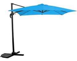 Parasol vrijhangend tuin zweefparasol "Soleil" - 2,5 x 2,5 m - Blauw