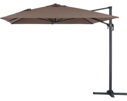 Parasol vrijhangend tuin zweefparasol "Sun 4" - 3 x 4 m - Taupe - grijs bruin