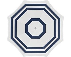Parasol - wit/blauw - D160 cm - UV-bescherming - incl. draagtas