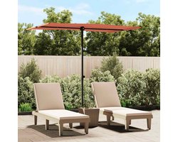 Parasol | Zonnescherm | Tuinparasol met aluminium paal 2x1,5 m terracottakleurig