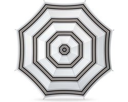 Parasol - zwart/wit - gestreept - D180 cm - UV-bescherming - incl. draagtas