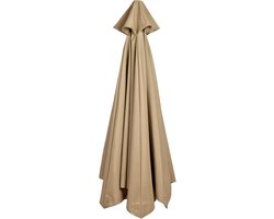 Parasoldoek - 3m/8 ribben - Vervangende hoes voor parasol - Vervangende parasolhoes - regen- en zonwerend doek - parasoldoek voor in de tuin - parasol stoffen hoes met 8 ribben Vervangende - parasoldoek voor buitentafel - Khaki