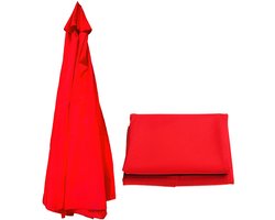Parasoldoek, vervangend doek voor parasols buiten, vervangende parasolhoes, regen- en zonwerend doek, parasoldoek voor in de tuin, vervangende parasolkop met 6 armen voor terras/tuin/zwembad/zwevende parasol (2,7 m) - rood - 2.7m