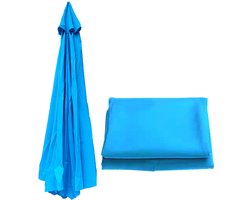Parasoldoek, vervangend doek voor parasols buiten, vervangende parasolhoes, regen- en zonwerend doek, parasoldoek voor in de tuin, vervangende parasolkop met 6 armen voor terras/tuin/zwembad/zwevende parasol (2,5 m) - Meerblauw - 2.5m