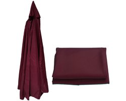 Parasoldoek, vervangend doek voor parasols buiten, vervangende parasolhoes, regen- en zonwerend doek, parasoldoek voor in de tuin, vervangende parasolkop met 6 armen voor terras/tuin/zwembad/zwevende parasol (3m) - Claret