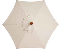 Parasoldoek - Vervangend parasoldoek - Bescherming tegen zon en regen - 3 meter met 6 baleinen - Alleen doek zonder stok - Polyester - Vervangdoek voor buitentafel tuinparasol - Wit