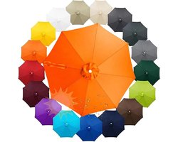 Parasoldoek voor Zweefparasol 300 cm 8 Baleinen 6 Baleinen 350 250cm 6 Arm 400 cm Voor Buiten, Waterdicht Vervangingsdoek, Reserve Dak voor Tuin Balkon Patio Buiten(Oranje,8 Ribs 6.56 ft 2 m)